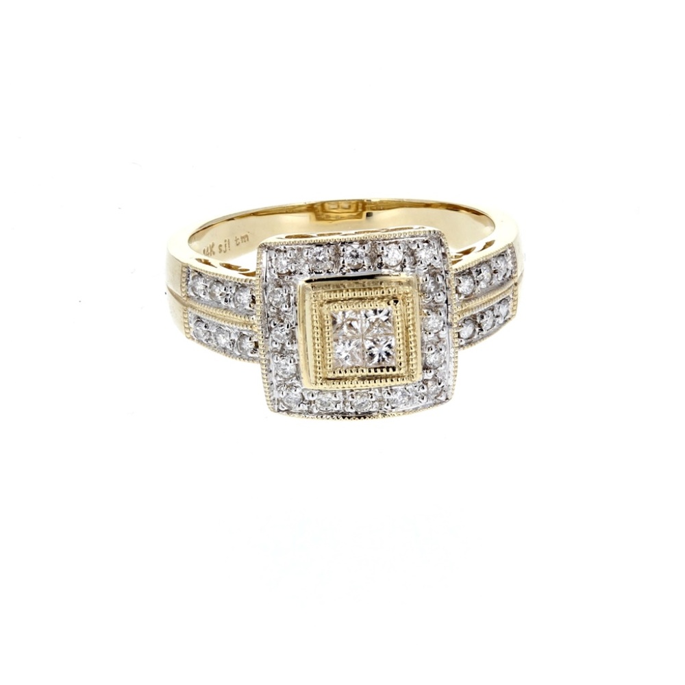 14K LADIES DIAMOND RING - Picture 3 of 3
